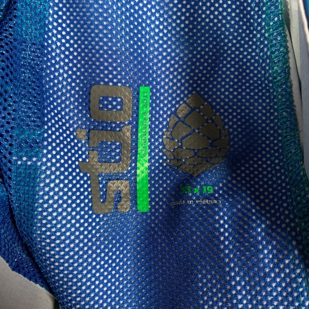 Stio CFS Board Shorts Mens 33 Blue Stripe Performance Swim Trunks Quick Dry Surf